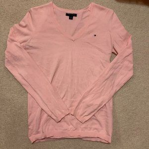Tommy hilfiger v neck sweater pink